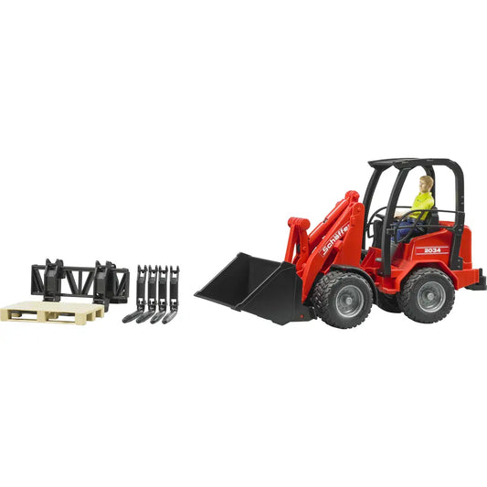 BRUDER Hoflader Schäffer 2630 mit Zubehör und Figur rot 1:16