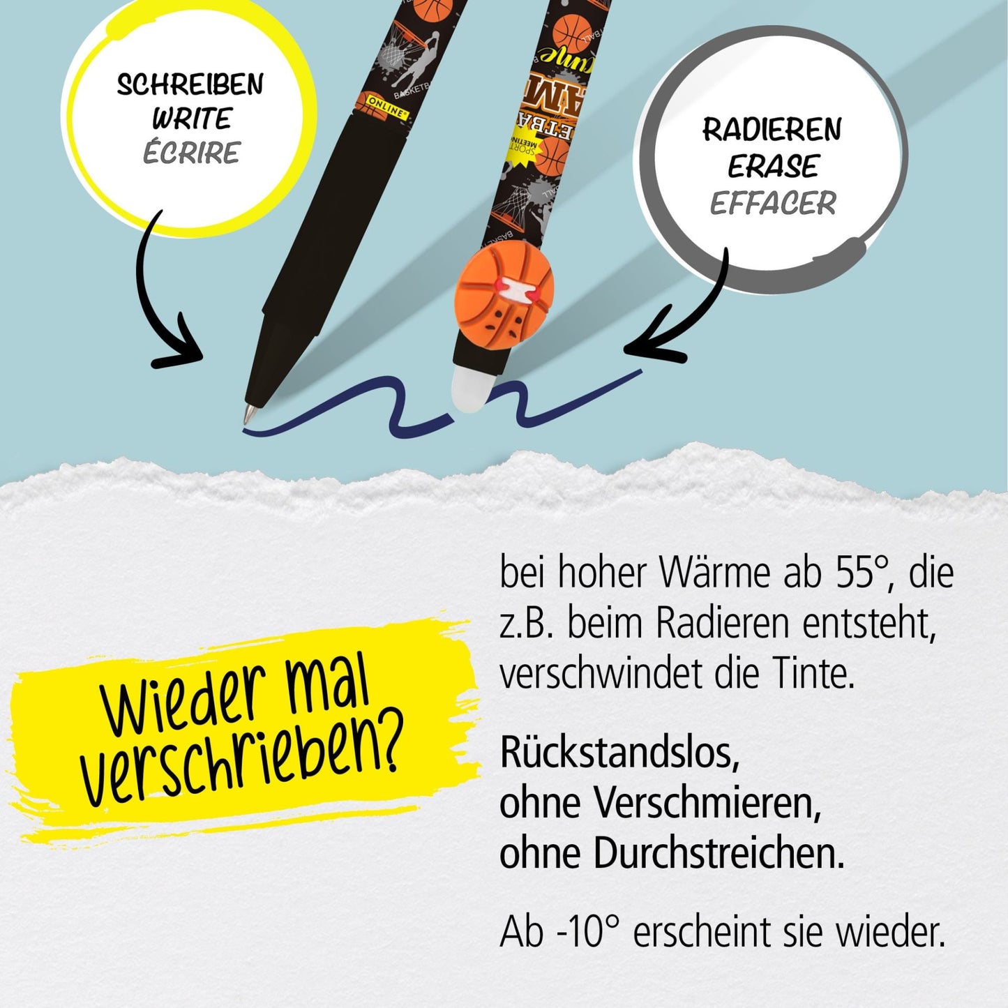 ONLINE magiXX Fun Football Green Gelschreiber radierbar blau