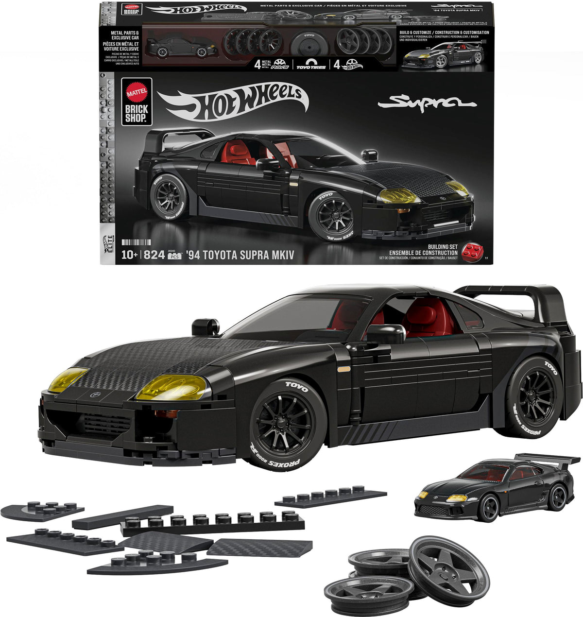 Mattel Brick Shop Hot Wheels Elite Toyota Supra MKIV 1:16