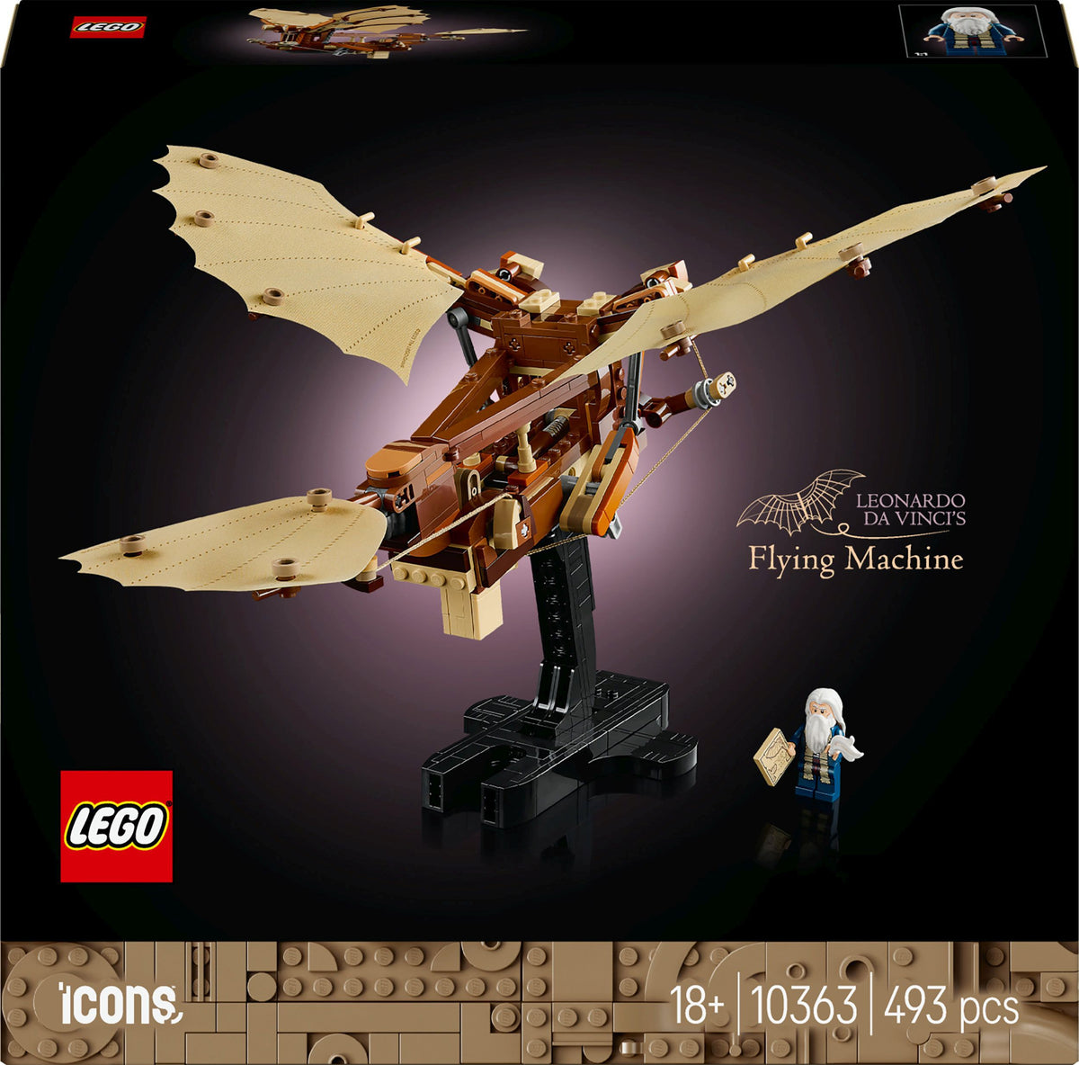 LEGO Icons 10363 Leonardo da Vincis Fluggerät, 493 Teile
