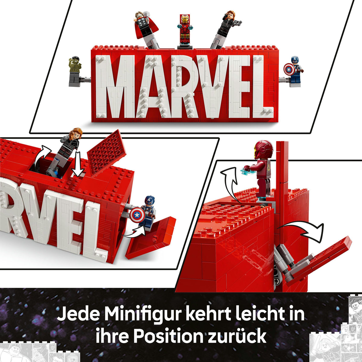 LEGO Marvel 76313 MARVEL Logo & Minifiguren, 931 Teile
