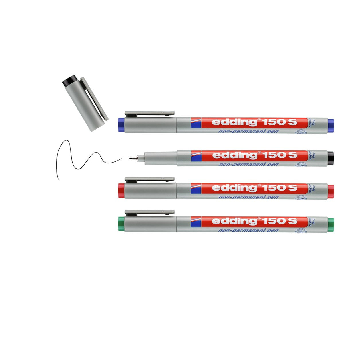 edding 150 S Folienschreiber non-permanent 4er-Set 0,3 mm
