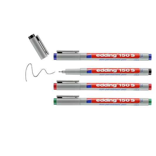edding 150 S Folienschreiber non-permanent 4er-Set 0,3 mm