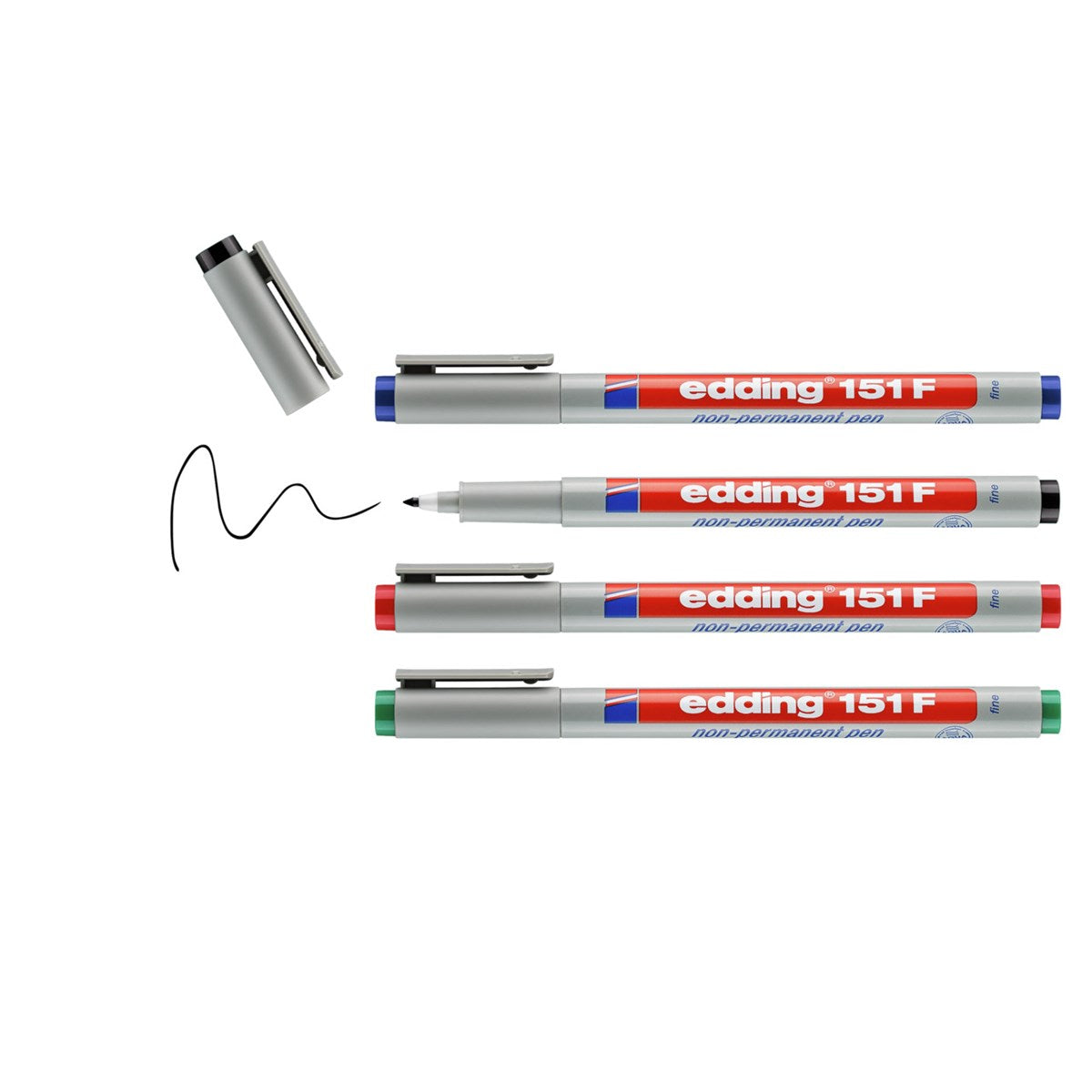 edding 151 F Folienschreiber non-permanent 4er-Set 0,6 mm