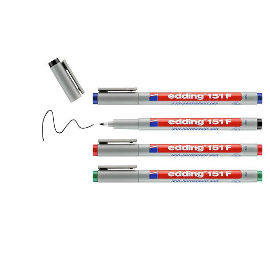 edding 151 F Folienschreiber non-permanent 4er-Set 0,6 mm