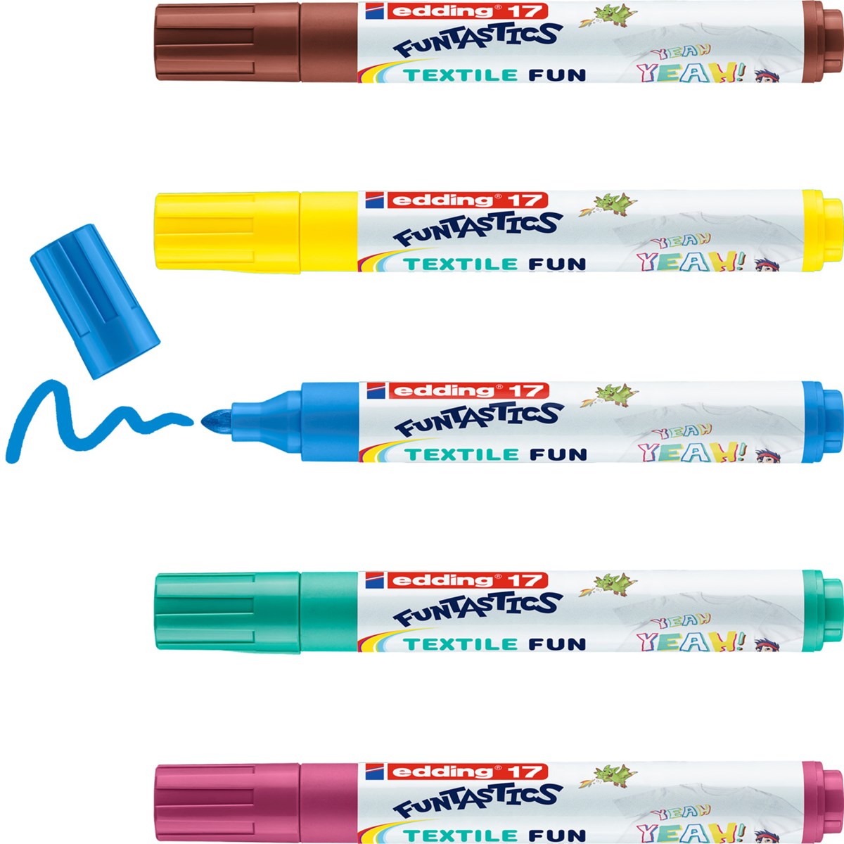 edding 17 Funtastics Textilmarker 5er-Set für Kinder