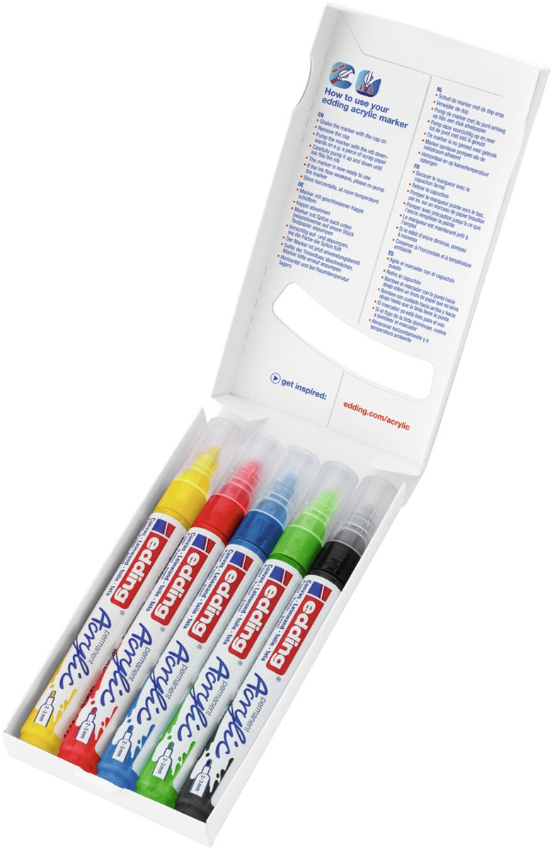 edding 5100 Acrylmarker medium Basic 5er-Set