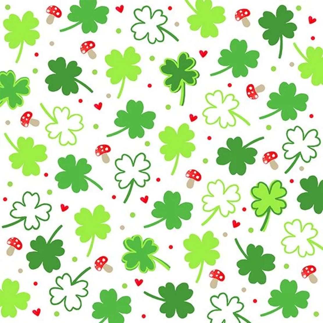Servietten Lucky Day 25x25cm 20 Stk. weiß/grün 3-lagig