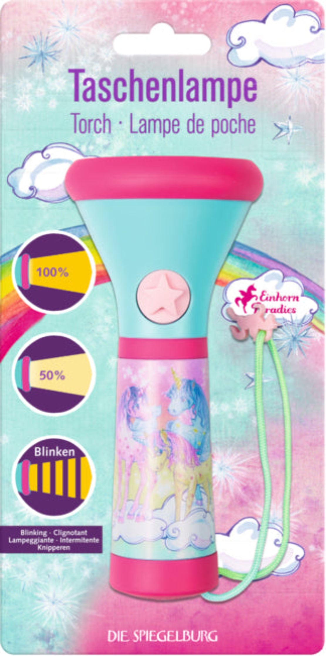 Spiegelburg Einhorn-Paradies Kinder-Taschenlampe LED