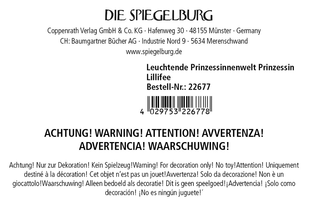 Spiegelburg Lillifee Leuchtende Prinzessinnenwelt 24 Stk