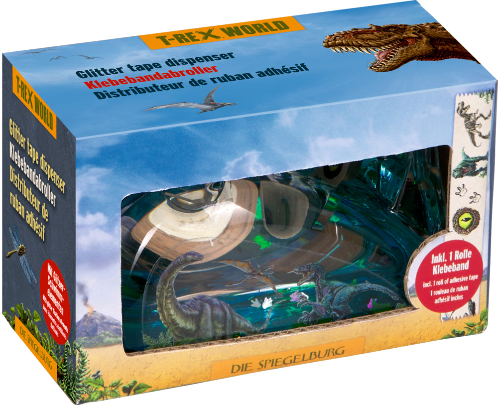 Klebebandabroller T-Rex World – Glitter & Pailletten, inkl. Band
