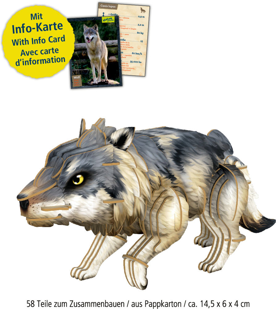 Spiegelburg Nature Zoom 3D Mini-Bausatz Wolf 58 Teile