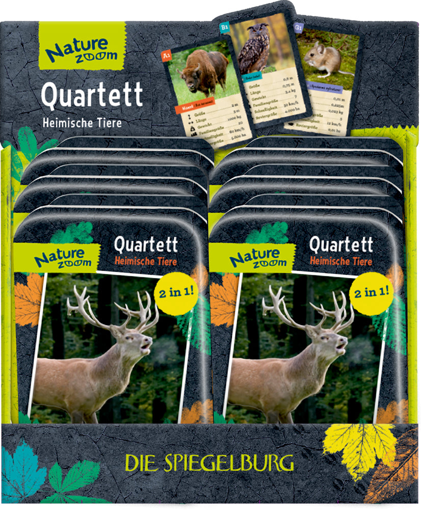 Spiegelburg Nature Zoom Quartett Heimische Tiere 32 Karten