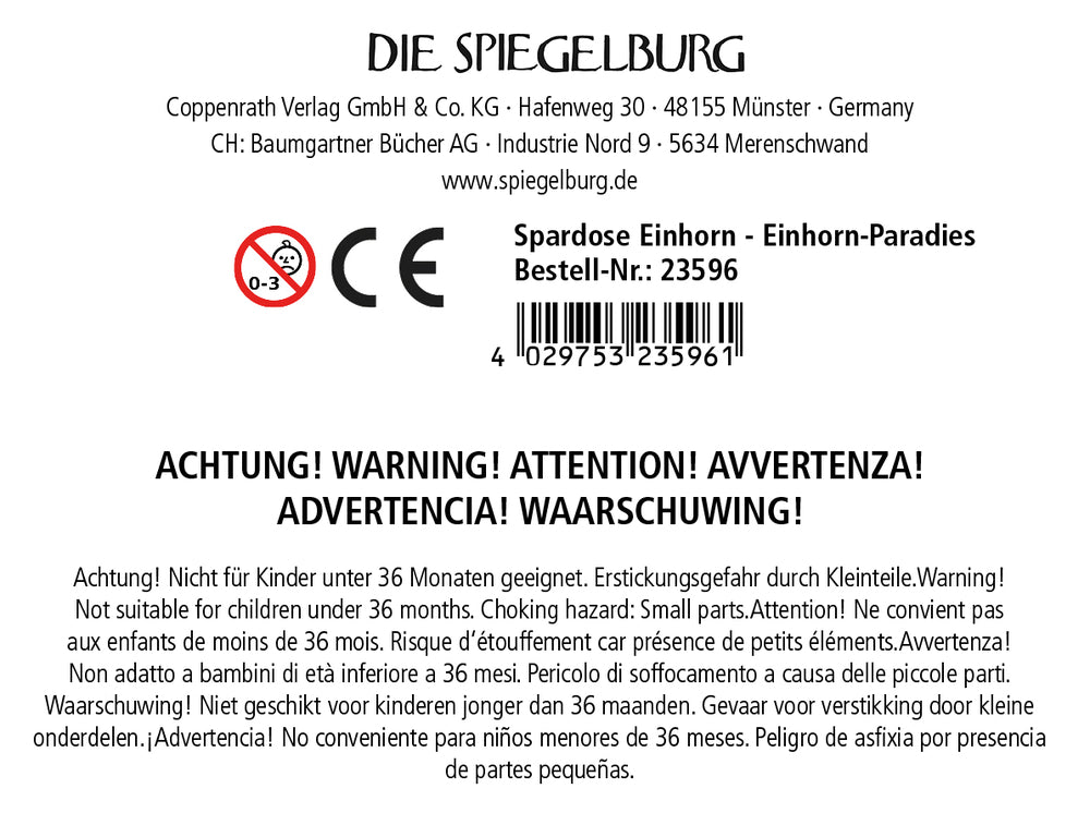 Spiegelburg Einhorn-Paradies Spardose Einhorn Figur