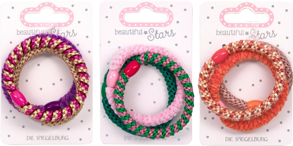 Haargummis geflochten No.4 Beautiful Stars – 1 v. 3