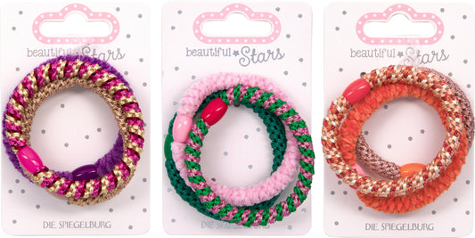 Haargummis geflochten No.4 Beautiful Stars – 1 v. 3