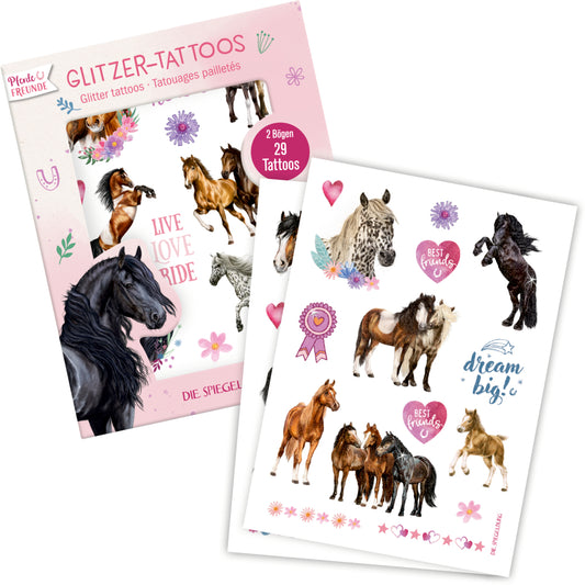 Spiegelburg Pferdefreunde Glitzer-Tattoos – 29 Motive