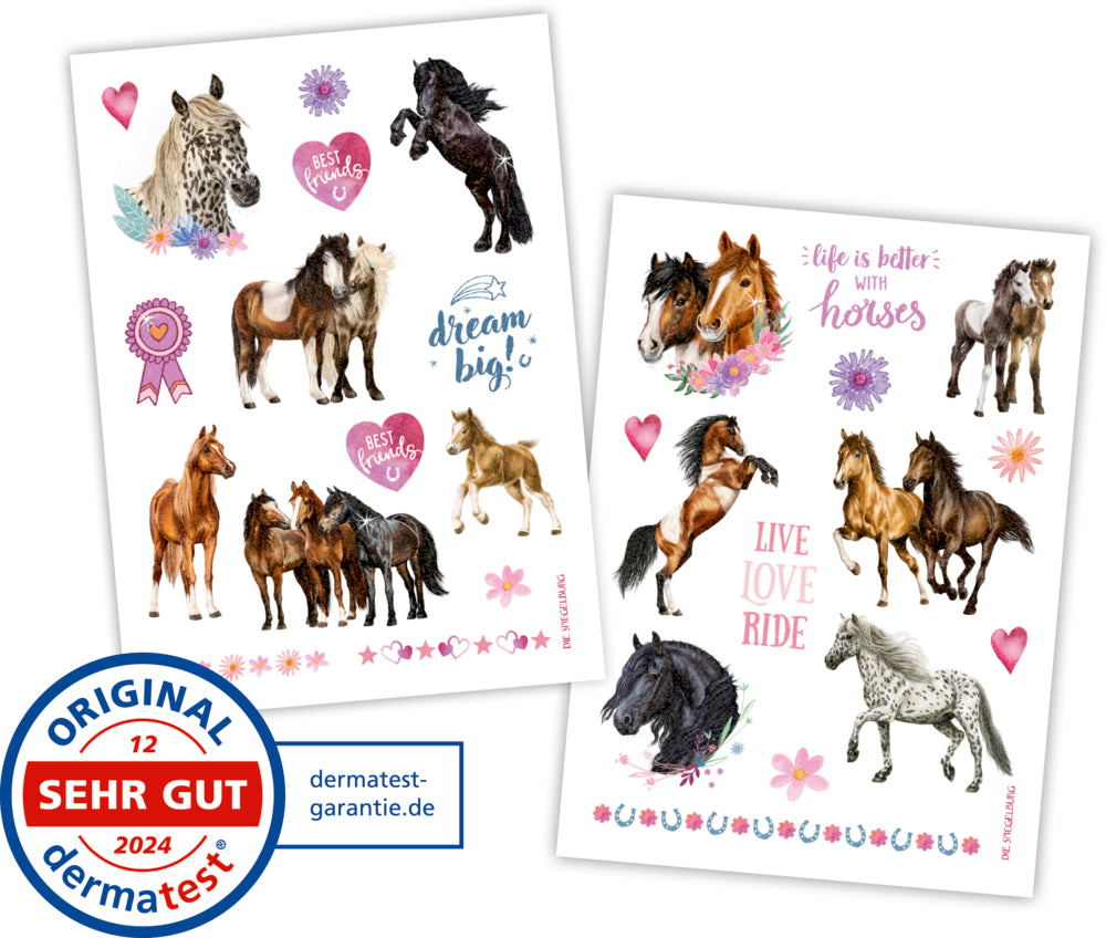 Spiegelburg Pferdefreunde Glitzer-Tattoos – 29 Motive