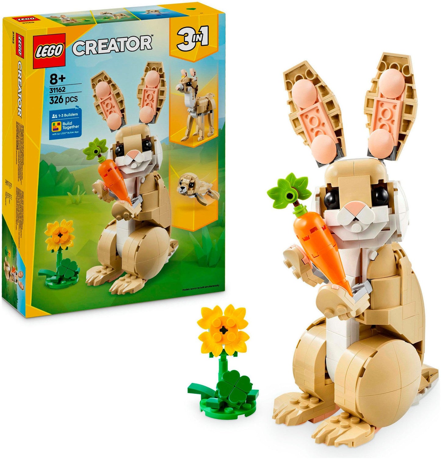LEGO CREATOR 3in1 Häschen - 326 Teile Bauset ab 8 Jahren