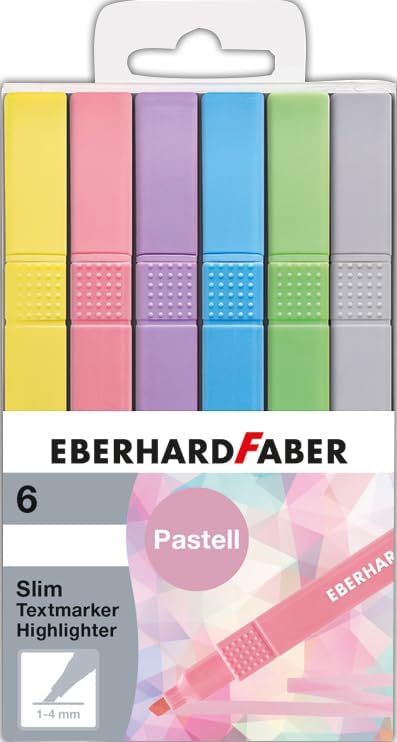 EBERHARD FABER Textmarker Slim Pastell 6er Set