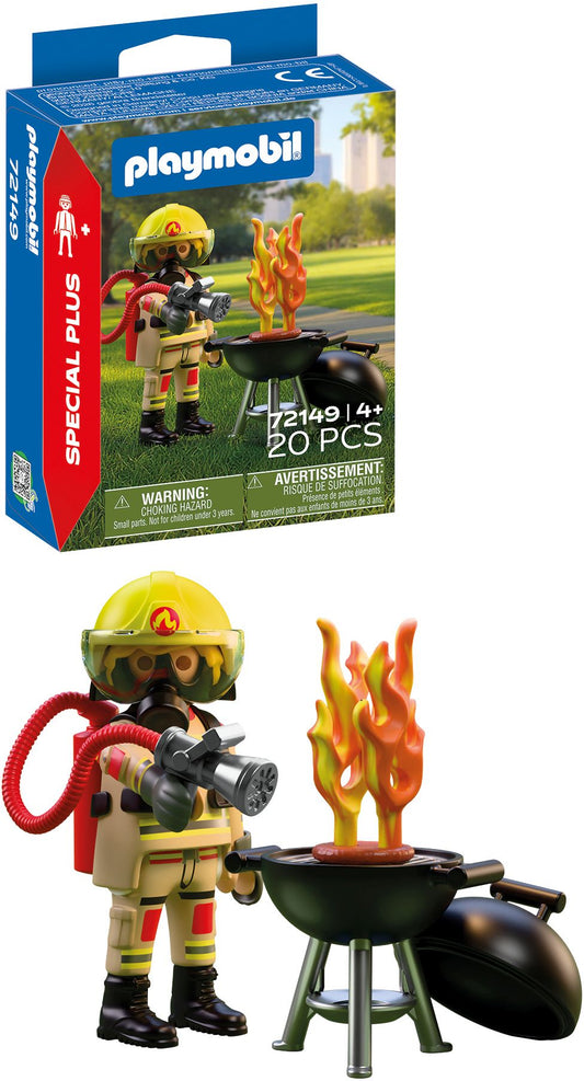 PLAYMOBIL Feuerwehrmann mit Brandherd – 20 Teile