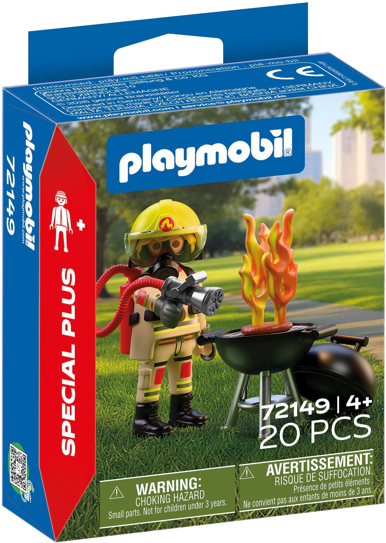 Feuerwehrmann mit Brandherd