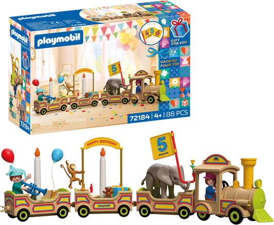 PLAYMOBIL Geburtstagszug – Zug mit Figuren, ab 3 Jahren