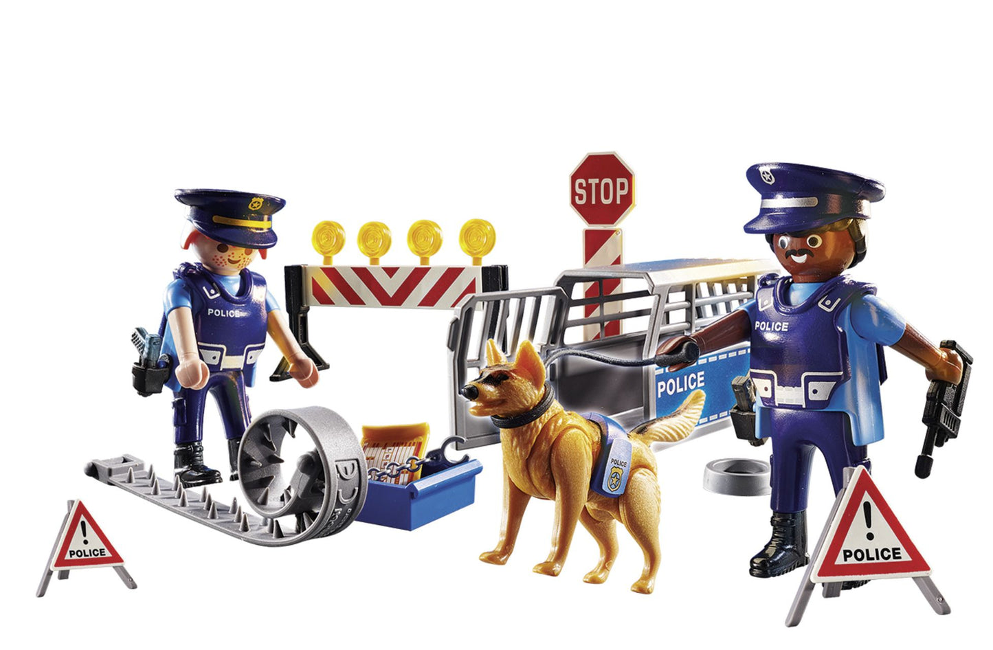 PLAYMOBIL Polizei Straßensperre mit Hund & Ausrüstung ab 4 J.