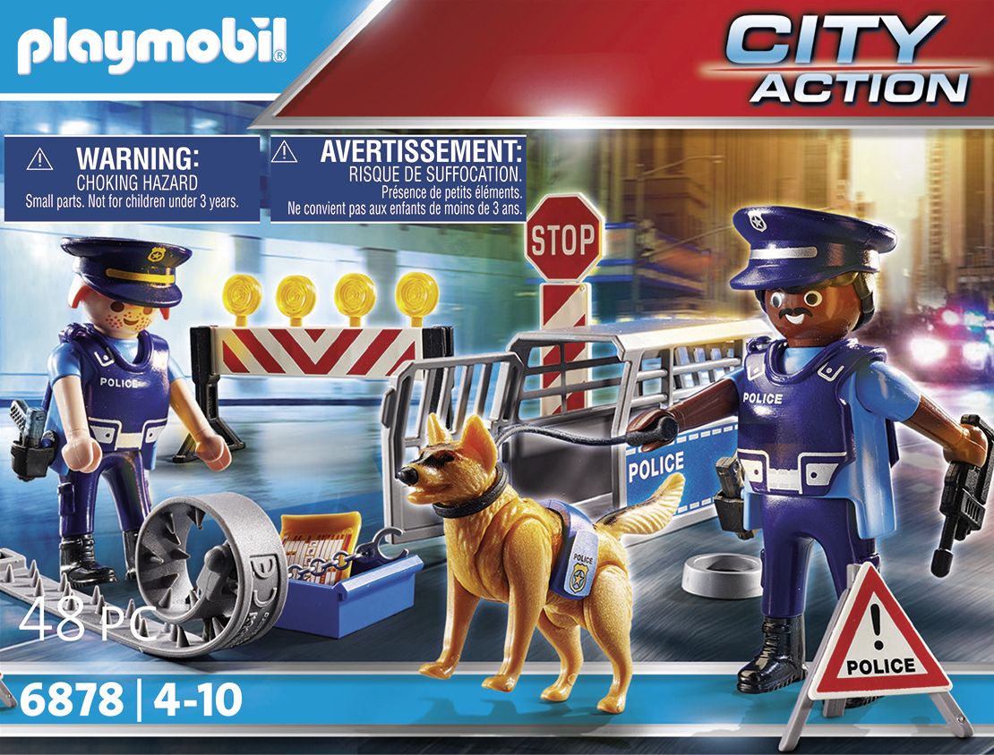 PLAYMOBIL Polizei Straßensperre mit Hund & Ausrüstung ab 4 J.