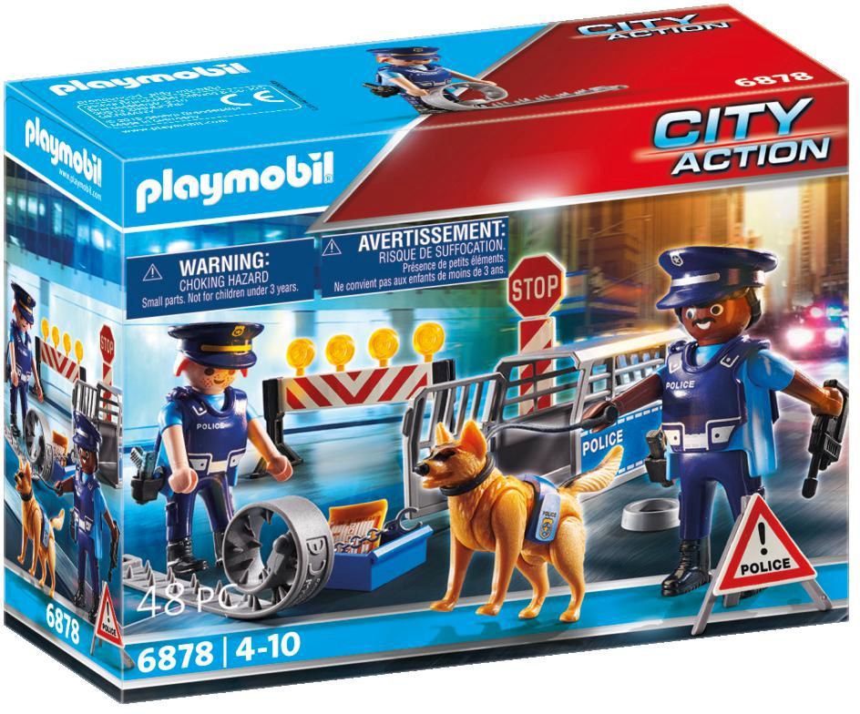 PLAYMOBIL Polizei Straßensperre mit Hund & Ausrüstung ab 4 J.