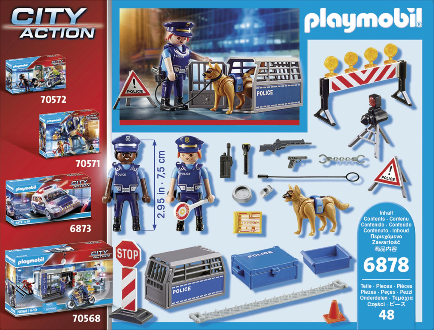 PLAYMOBIL Polizei Straßensperre mit Hund & Ausrüstung ab 4 J.