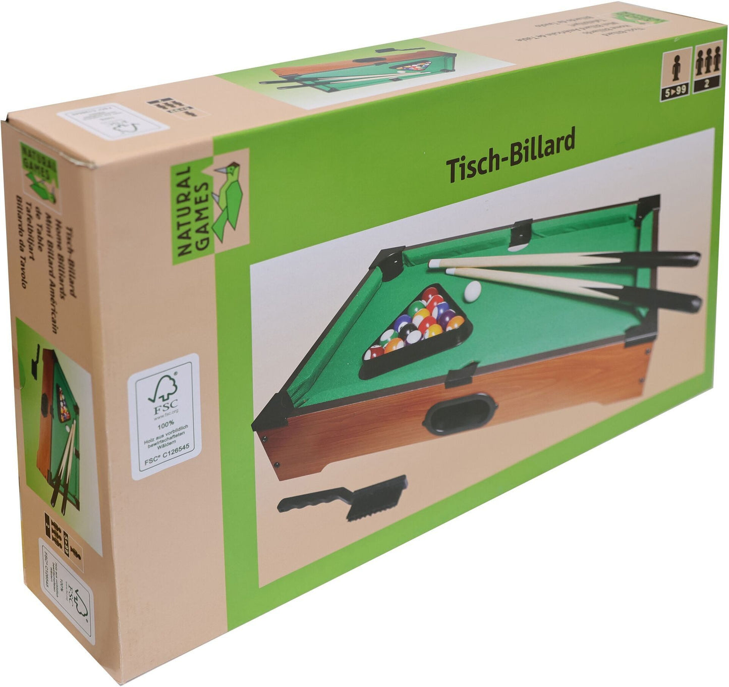 Natural Games Tischbillard 51cm - Komplett-Set ab 5 Jahren