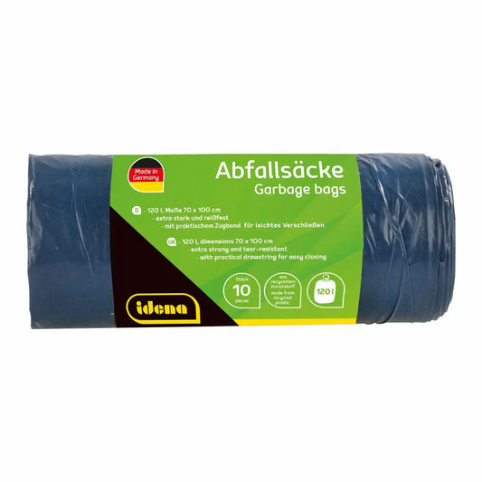 Idena Premium Abfallsäcke 120L - Extra Stark & Reißfest mit praktischem Zugband