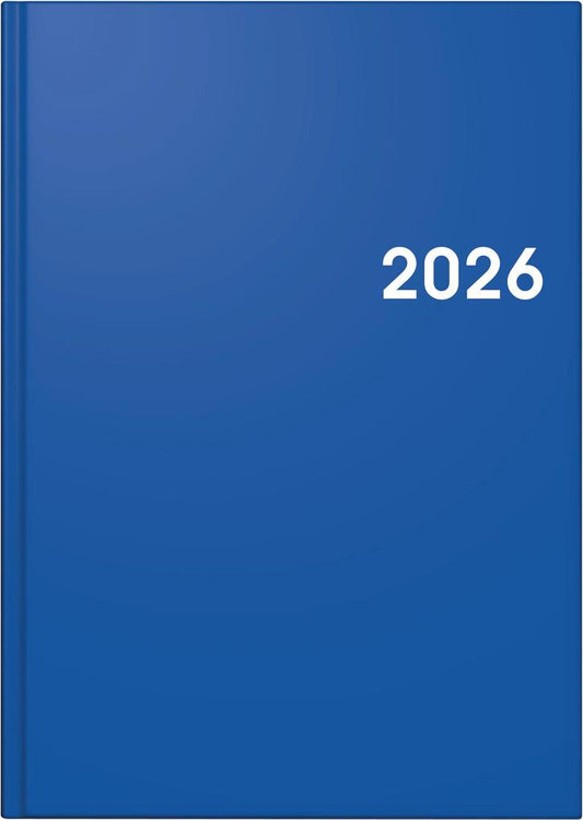 Taschenkalender 2026 A5 - Blau | Sechssprachig | 352 Seiten