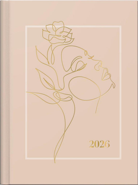 Wochenkalender 2026 A6 - Eleganter Terminplaner mit goldener Prägung