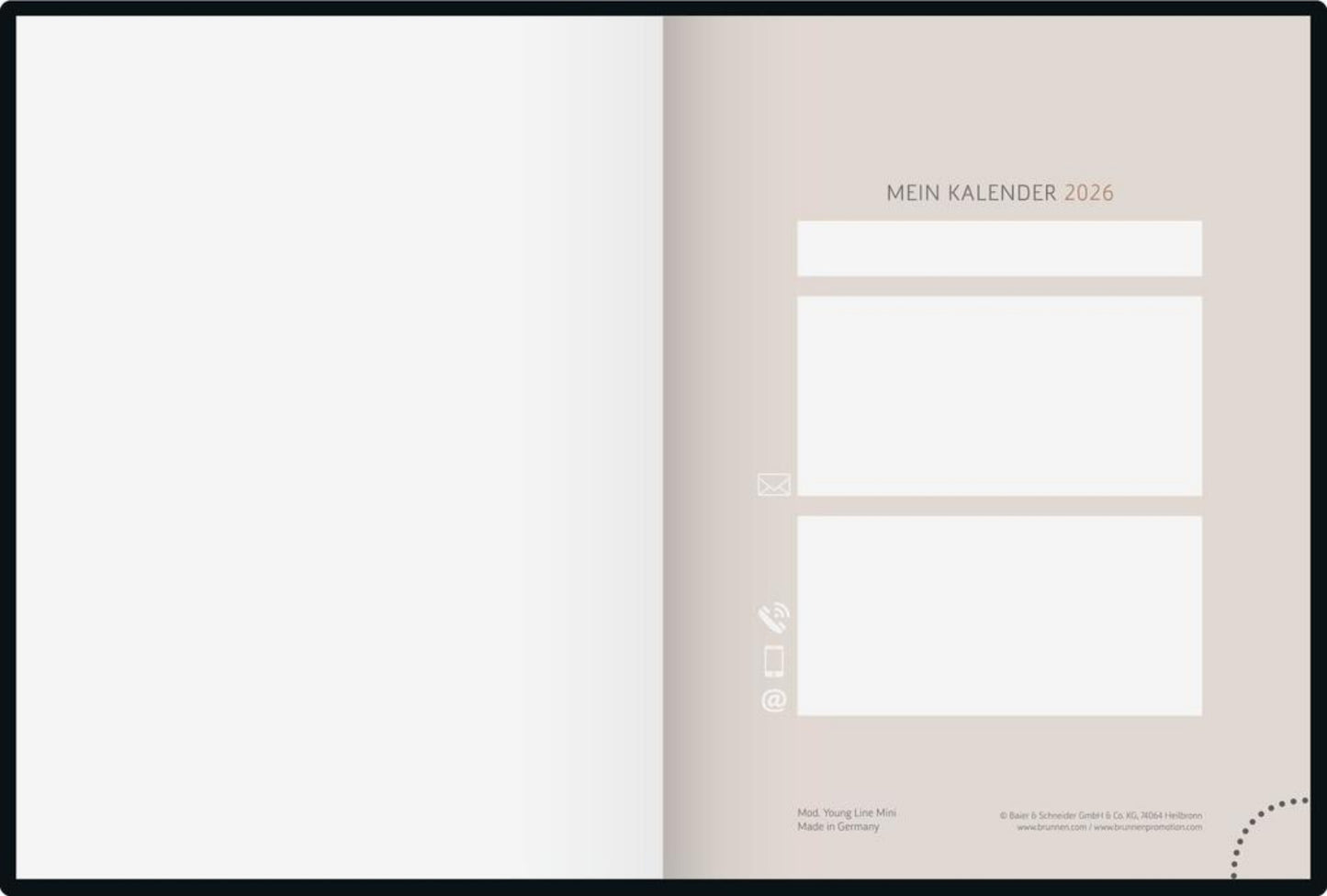 Wochenkalender 2026 A6 - Eleganter Terminplaner mit goldener Prägung