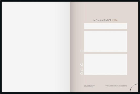 Wochenkalender 2026 A6 - Eleganter Terminplaner mit goldener Prägung