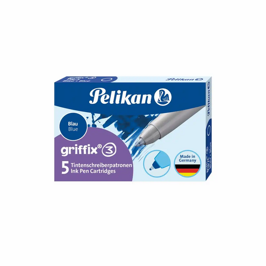Pelikan Griffix Tintenschreiber-Patronen Blau - 5er Pack für perfektes Schreiben