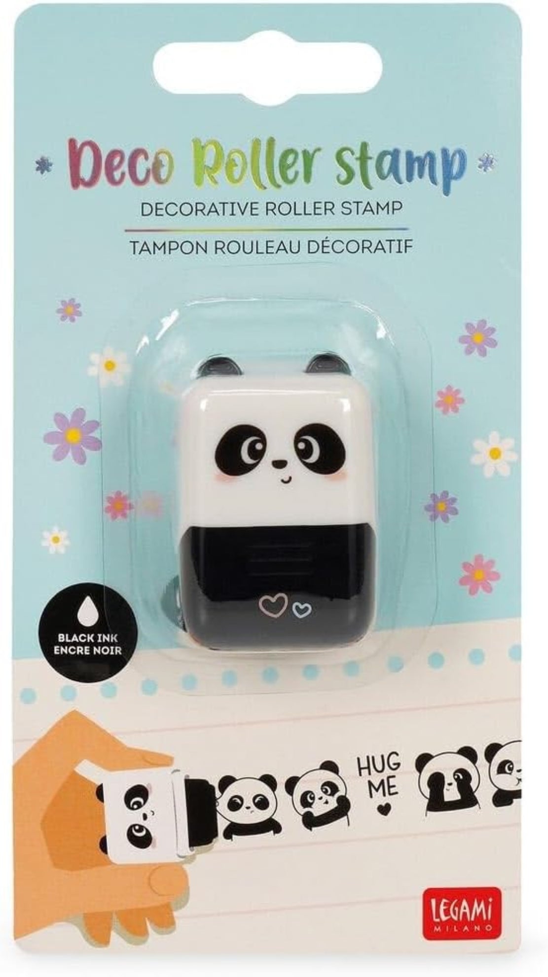 Legami Deko-Rollstempel Panda – Endlosmuster 300m Farbtinte