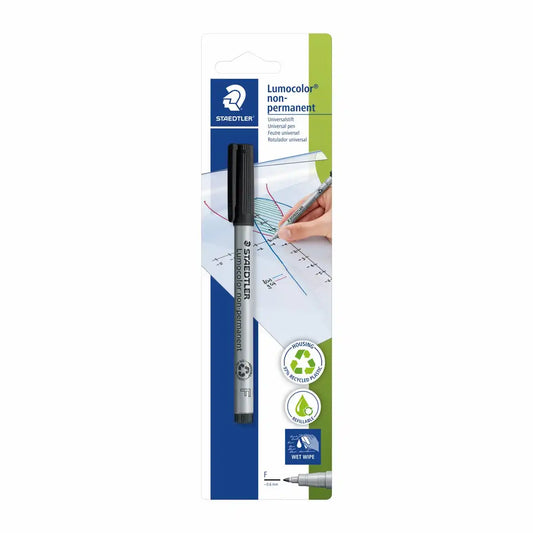 STAEDTLER Lumocolor Folienstift non-permanent F schwarz - Präzisionsschreiber für Folien