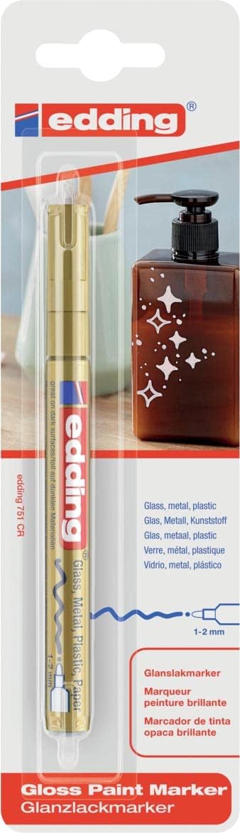 edding Glanzlackmarker 751 - Premium Gold Lackstift 1-2mm