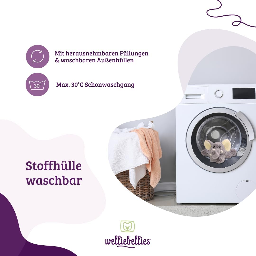 welliebellies® Wärmetier Dino groß - Kuscheltier mit Körnerkissen