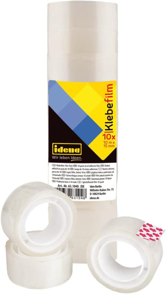Idena Klebefilm transparent 10 Rollen 15mm x 10m