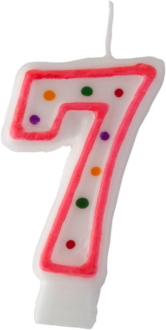 Zahlenkerze 7 Türkis - Geburtstagskerze für den 7. Geburtstag