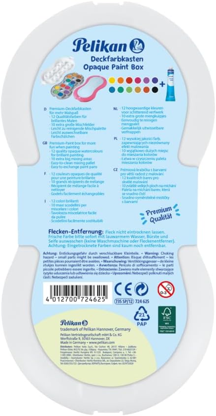 Pelikan Deckfarbkasten Space+ 12 Farben blau