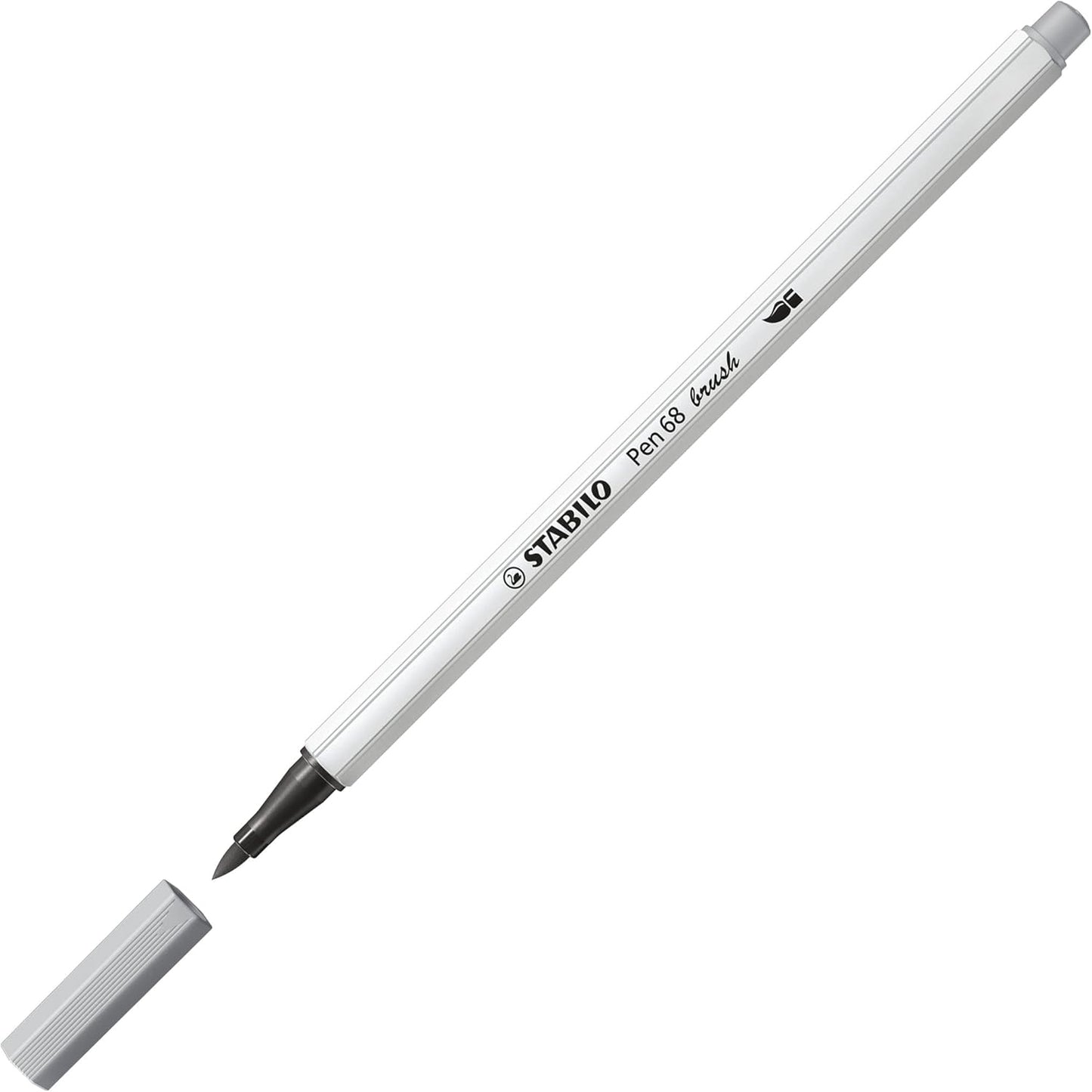 STABILO Pen 68 brush – Einzelstift Mittelgrau