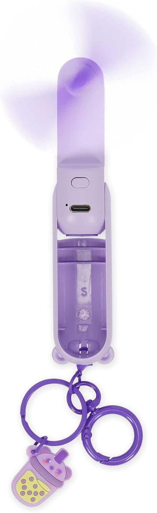 LEGAMI Mini Fan Teddy Bear Lila faltbar USB-C Licht