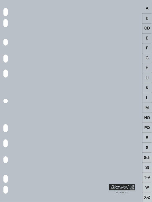Premium Ringbuch-Register A4 mit A-Z Tabs - 20 Blatt, 225g/m²