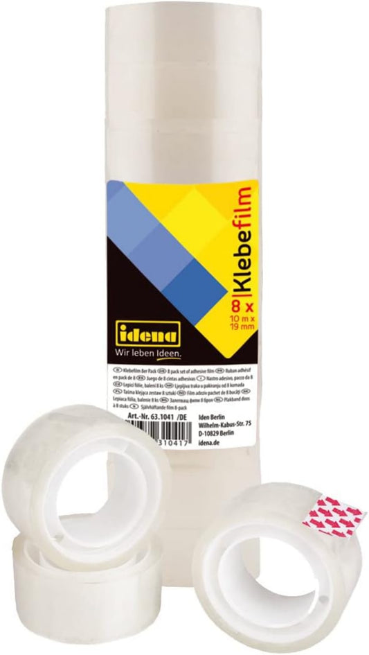 Idena Klebefilm transparent 1,9cm x 10m - 8er Pack