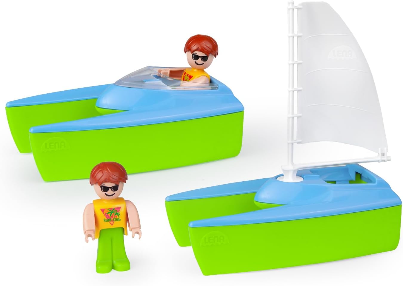 LENA Boaties Bundle Sport – Segelboot & Sportboot 17 cm